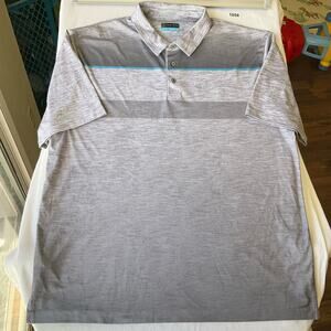PGA Tours Men’s Golf Short Sleeve Polo Shirt Size 2XL, Gray, Soft Fabric XXL